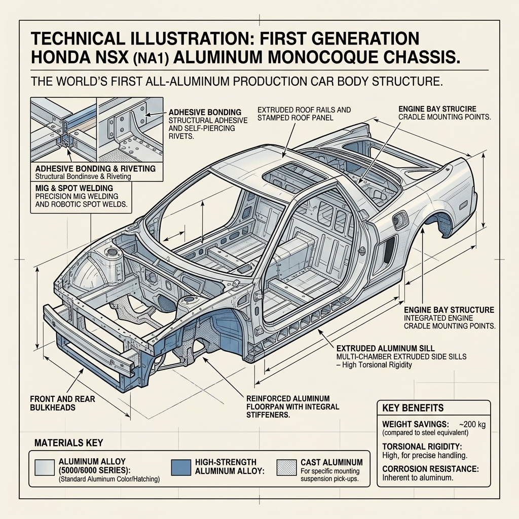 Honda NSX all-aluminum monocoque chassis