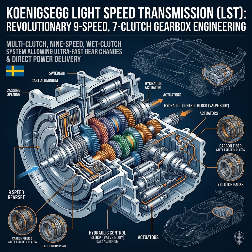 Koenigsegg Light Speed Transmission engineering