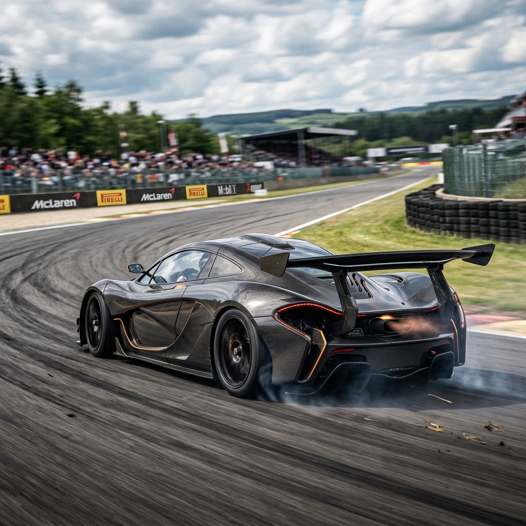 McLaren P1 in Race Mode wing extended