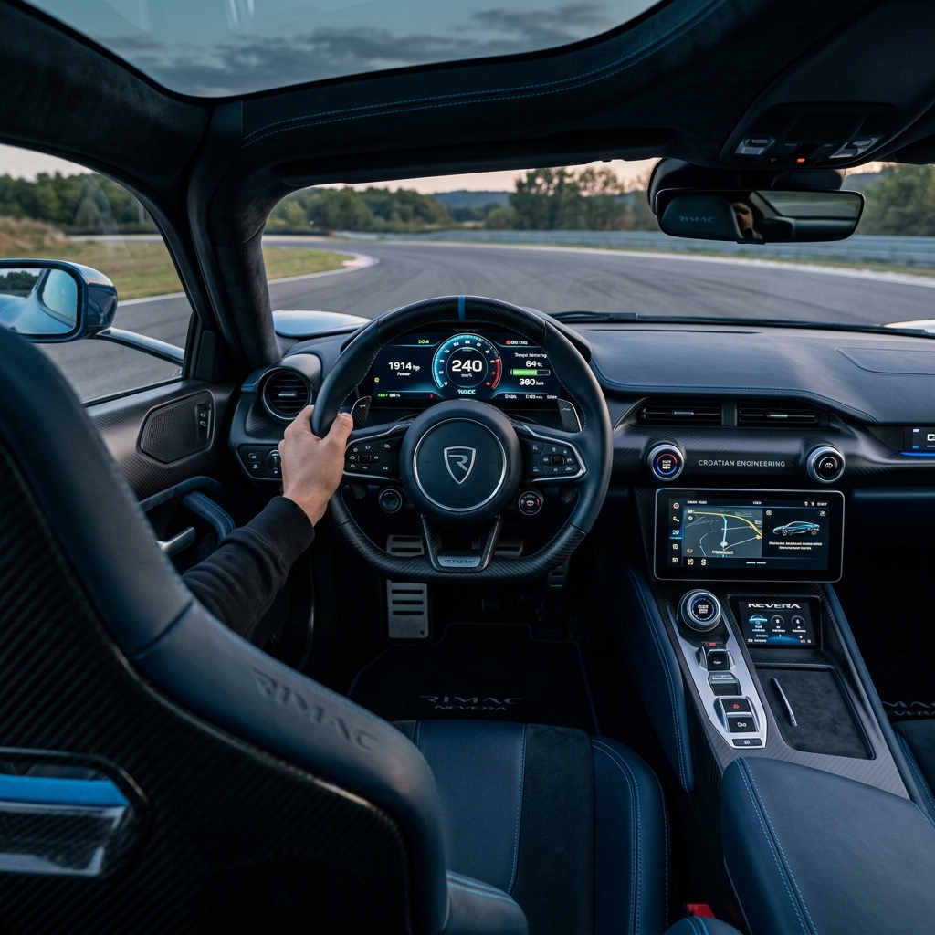 Rimac Nevera futuristic interior cockpit