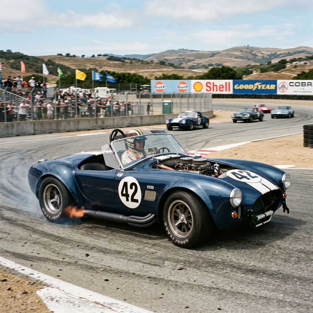 Shelby Cobra 427 on racetrack